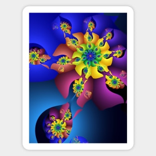 Colourful Floral Fractal Sticker